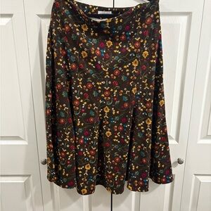 Christopher & Banks Multicolor Floral A-Line Skirt